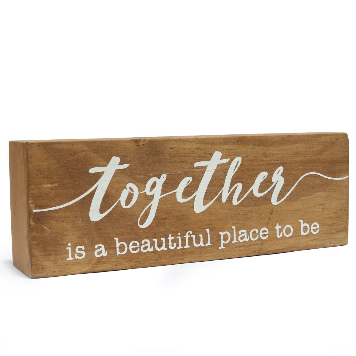 together Burlywood Box Sign - Nikky Home