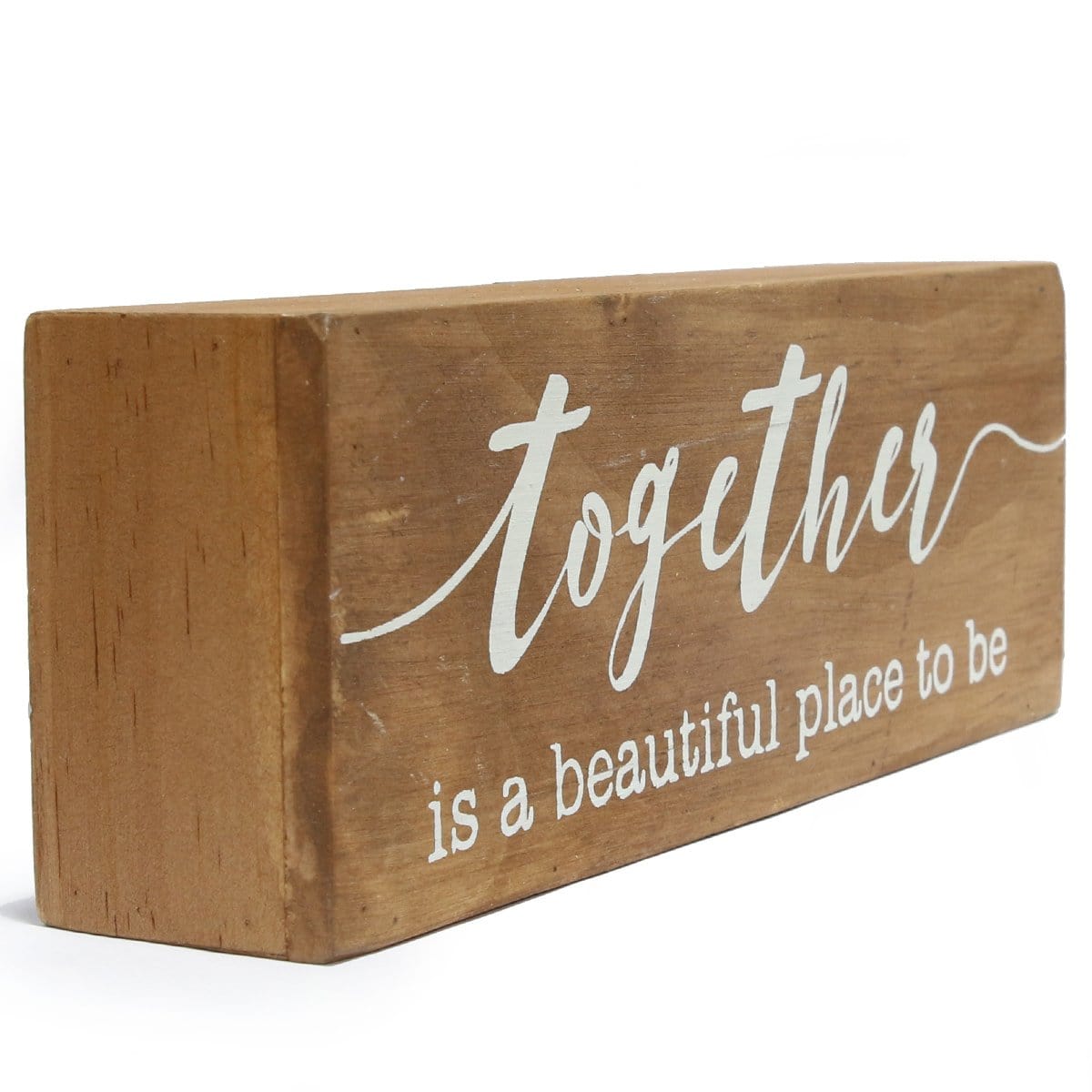 together Burlywood Box Sign - Nikky Home