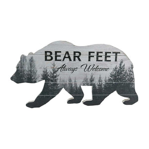 Cute BEAR FEET Always Welcome Wall Art - Nikky Home