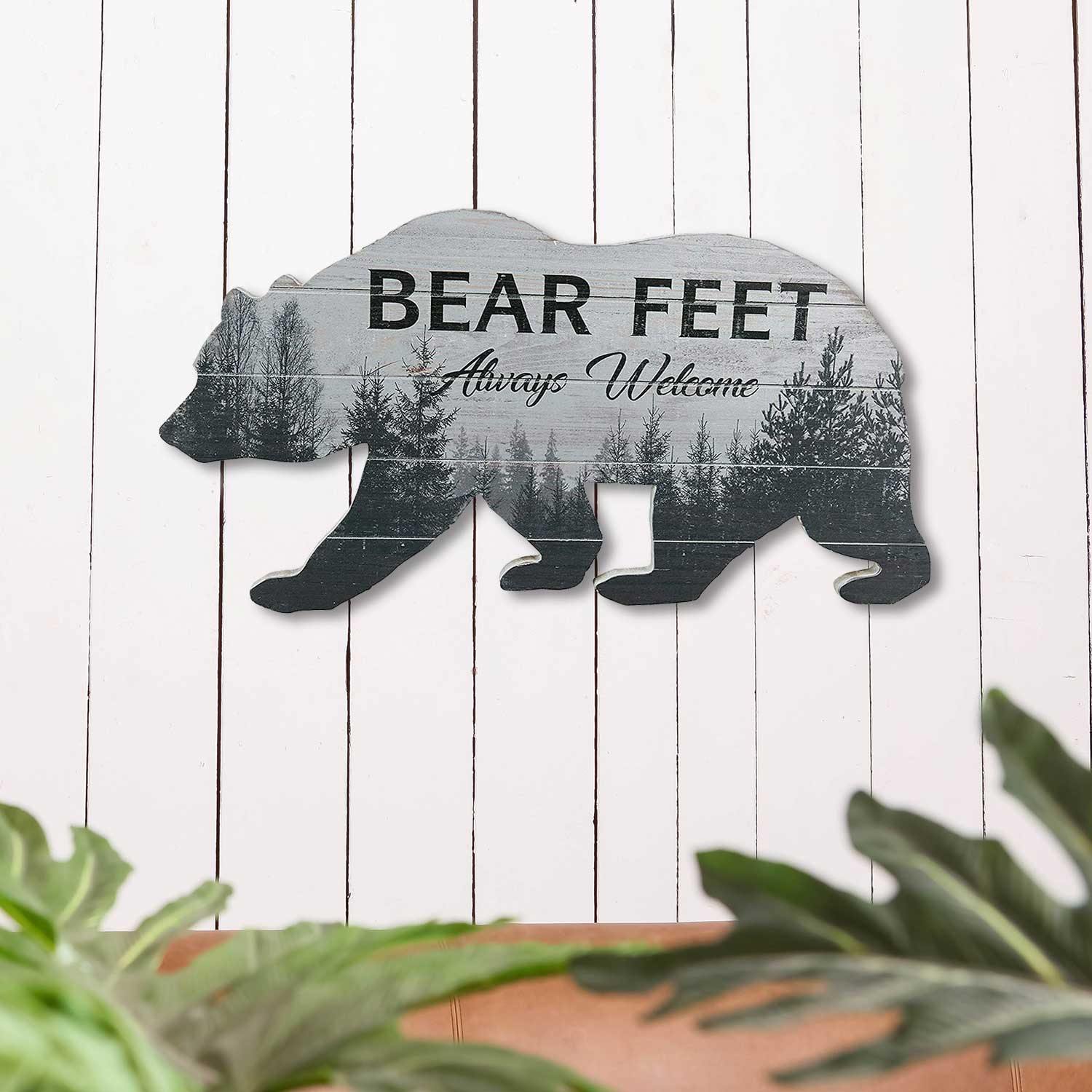 Cute BEAR FEET Always Welcome Wall Art - Nikky Home