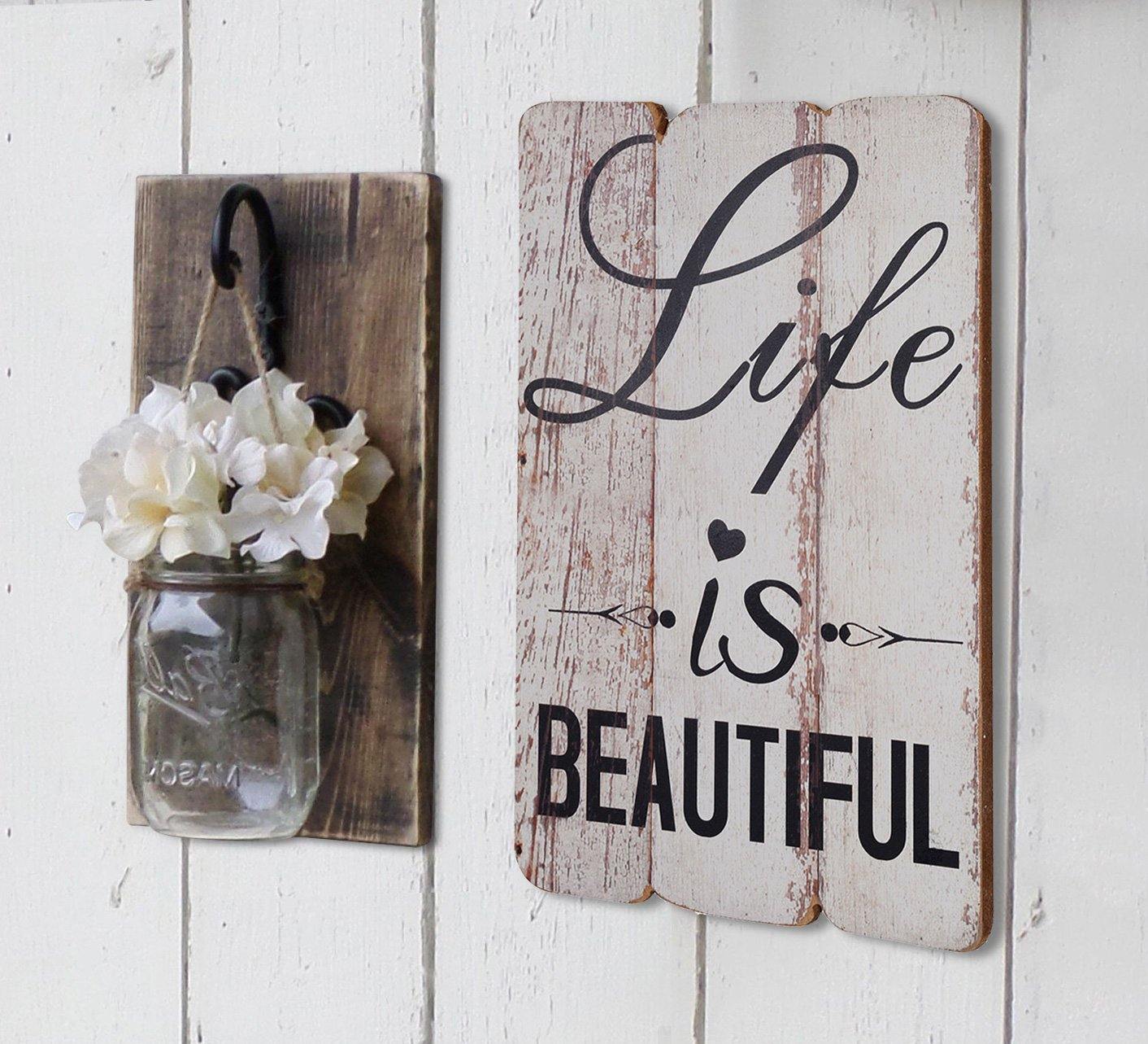 Distressed Plank Wall Sign Decor - Nikky Home