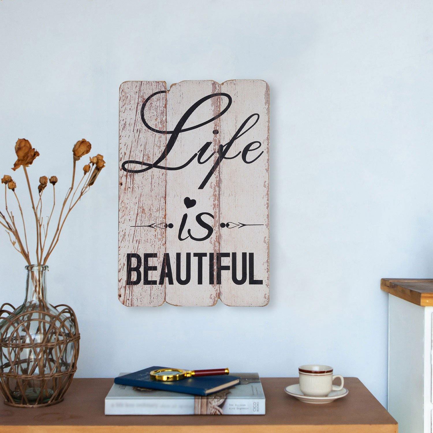 Distressed Plank Wall Sign Decor - Nikky Home