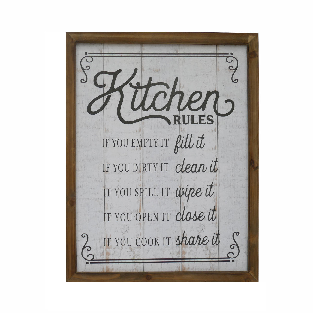 Kitchen Rules Wall Sign Decor - Nikky Home