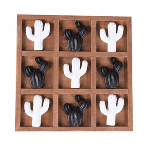 Black-and-White Cactus Tic-Tac-Toe - Nikky Home