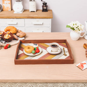 Rustic Checkered Wooden Tray - Nikky Home