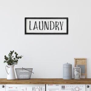 Laundry Wall Sign with Cute Calligraphy - Nikky Home