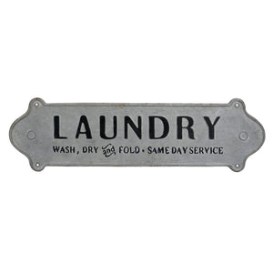 Wood Framed Metal Laundry Sign - Nikky Home