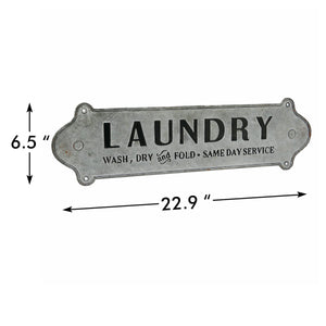 Wood Framed Metal Laundry Sign - Nikky Home