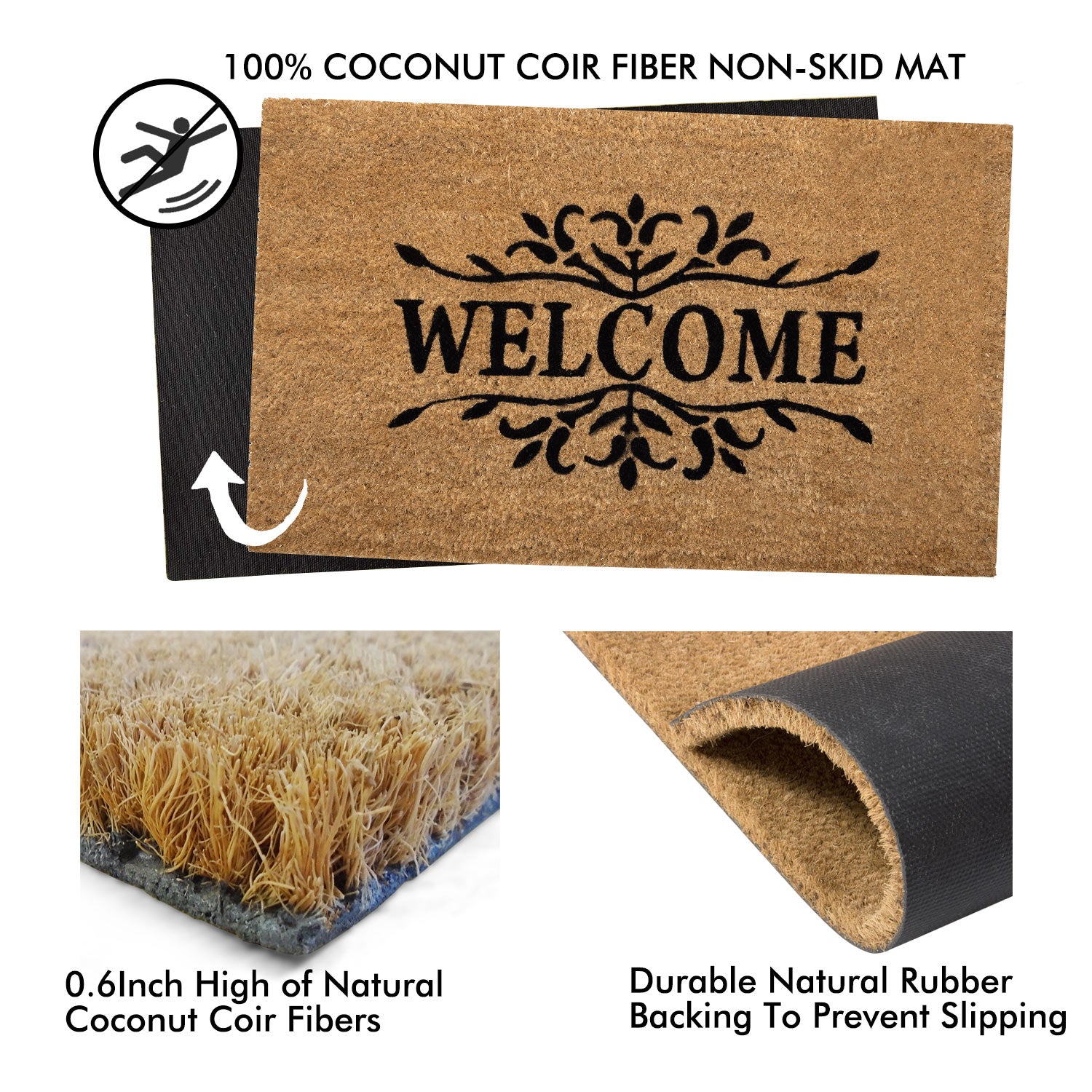 WELCOME Doormat With Weaving Patterns - Nikky Home