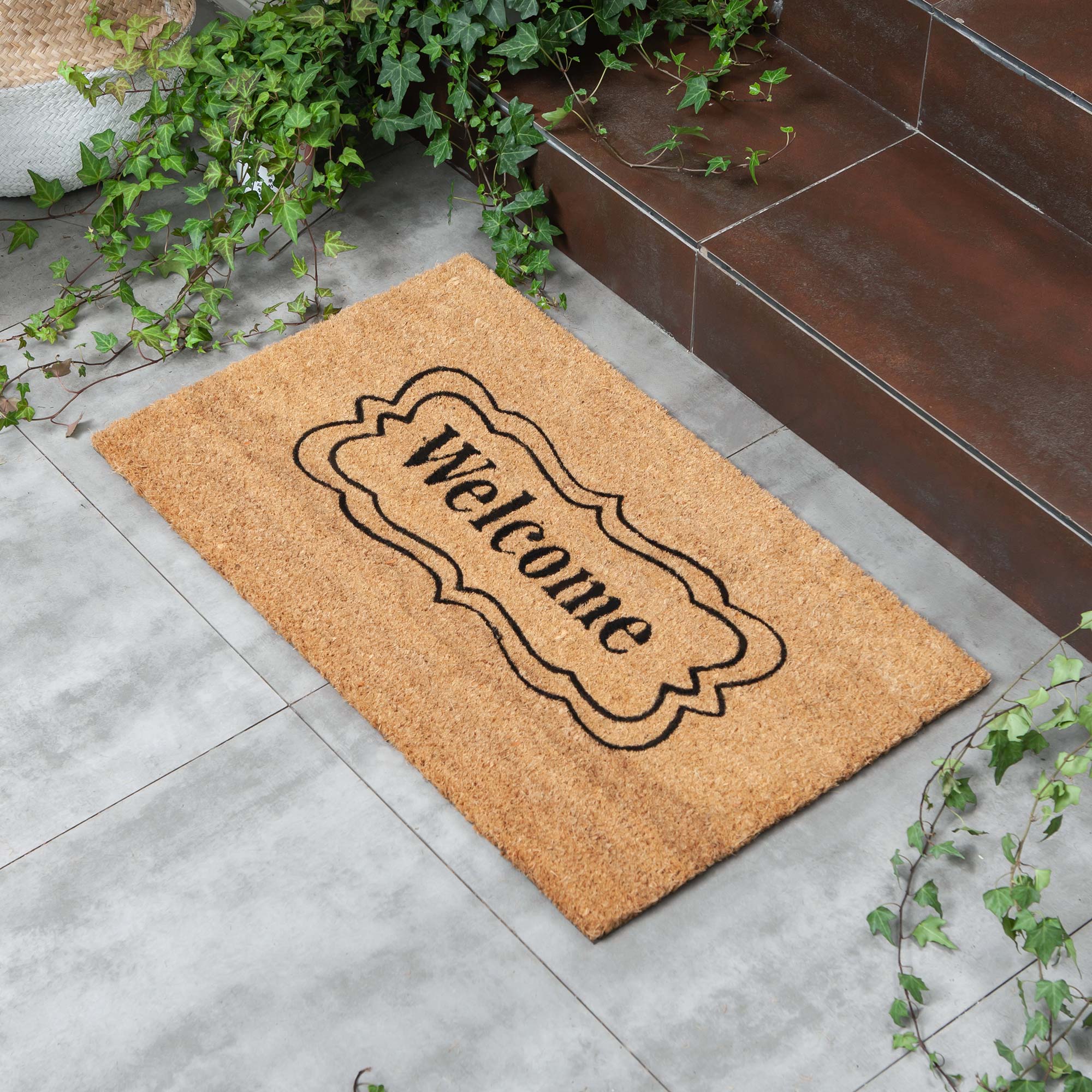 Welcome Doormat With Vector Frame - Nikky Home