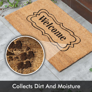 Welcome Doormat With Vector Frame - Nikky Home