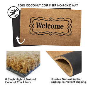 Welcome Doormat With Vector Frame - Nikky Home