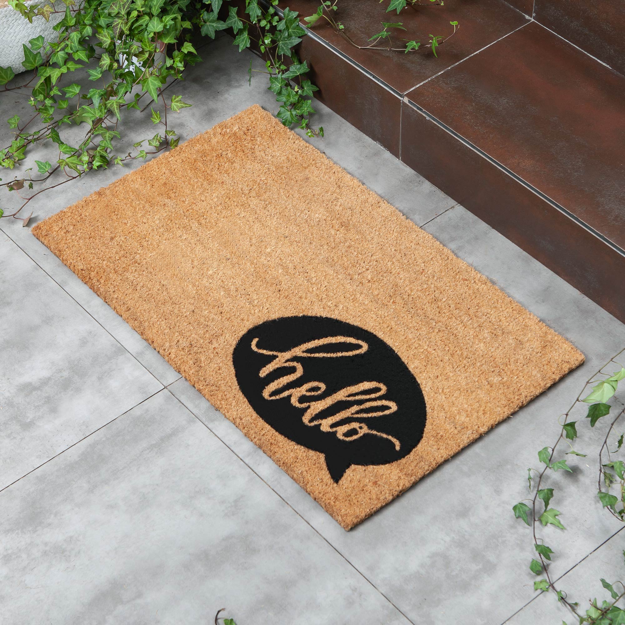 hello Doormat With Speech Bubble - Nikky Home