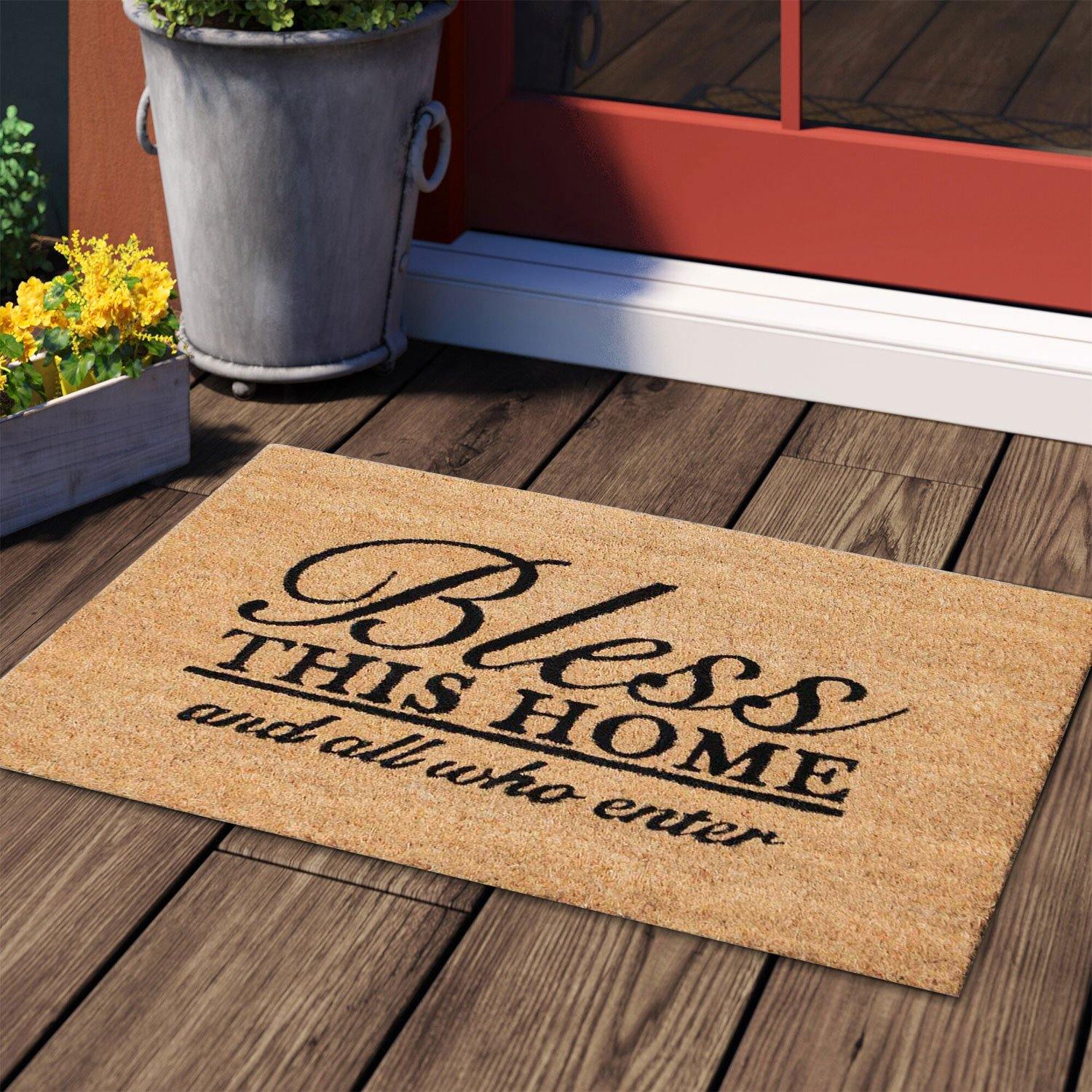 Doormat Bless This Home And All Who Enter - Nikky Home