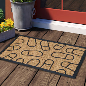 Welcome Doormat With Footprint Patterns - Nikky Home