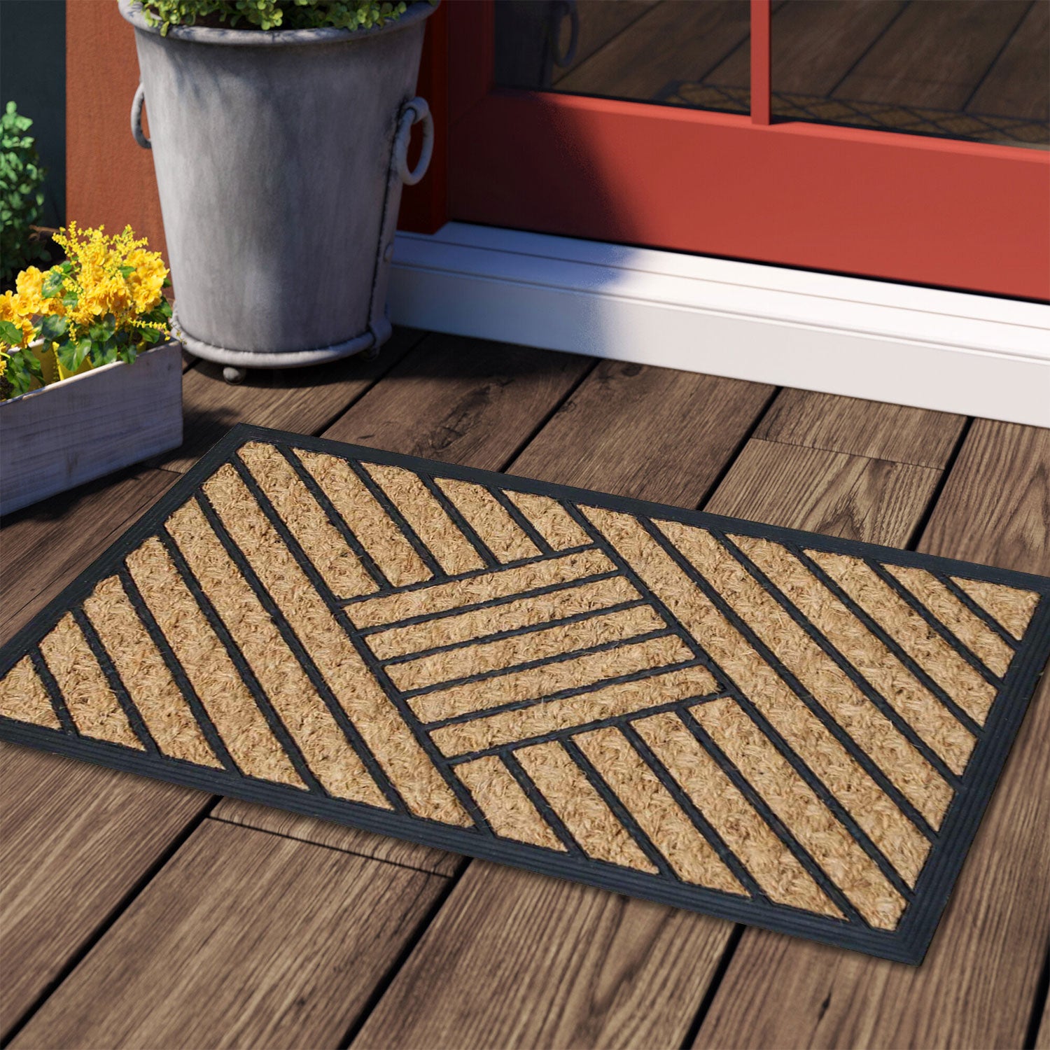 Striped Welcome Doormat - Nikky Home