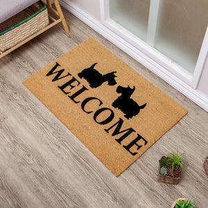 Welcome Doormat With A Pair Of Schnauzers - Nikky Home