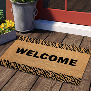 Welcome Doormat With Square Patterns - Nikky Home