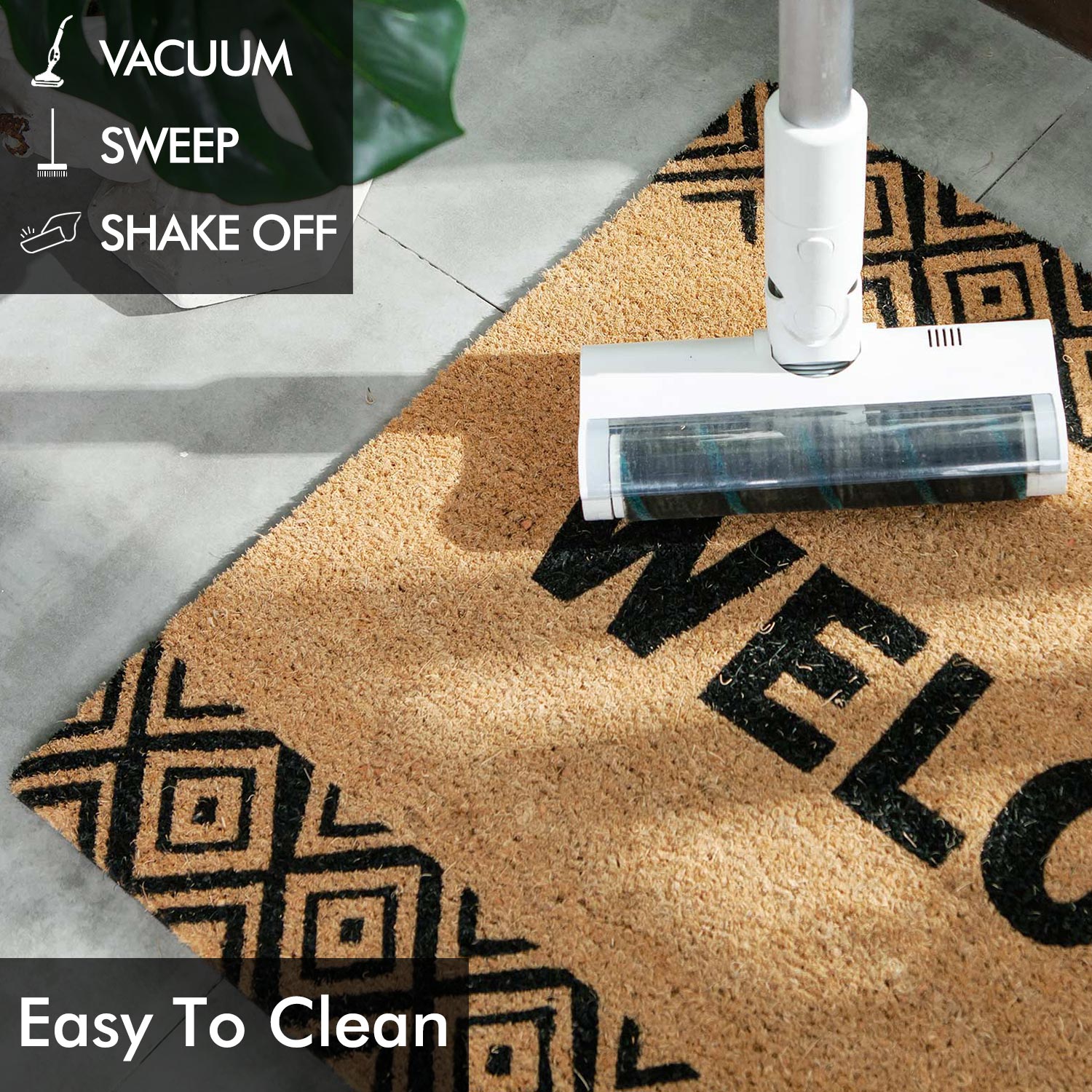 Welcome Doormat With Square Patterns - Nikky Home