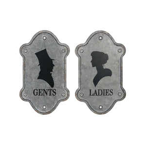 Gents And Ladies Toilet Sign, Set of 2 - Nikky Home