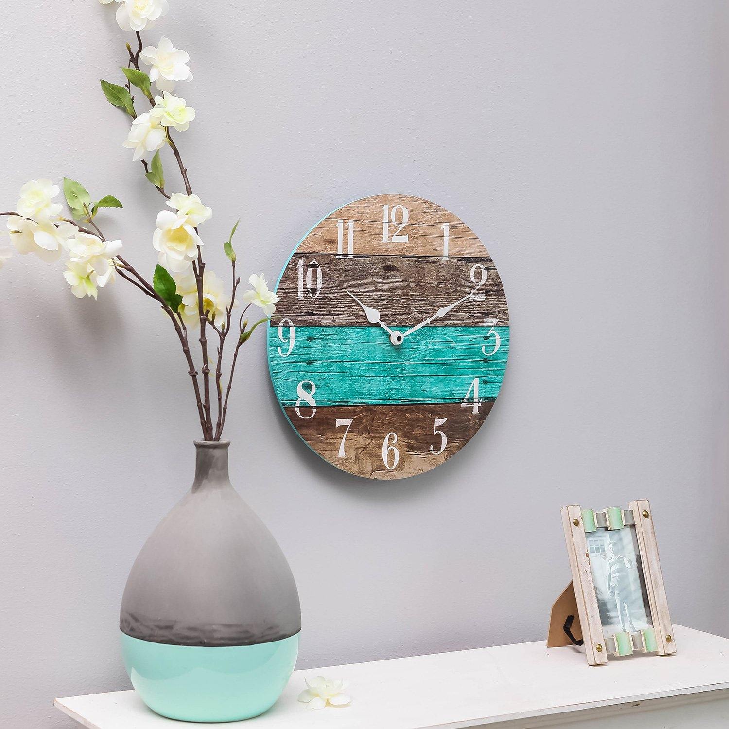 Coastal Wooden Round Wall Clock - Nikky Home