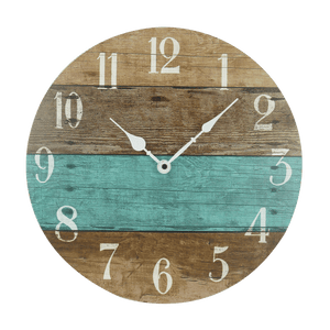 Coastal Wooden Round Wall Clock - Nikky Home