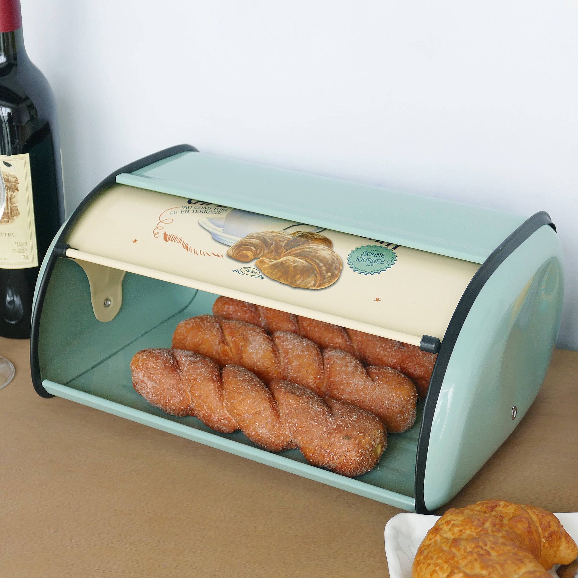 Rolled Top Lip Bread Box - Nikky Home