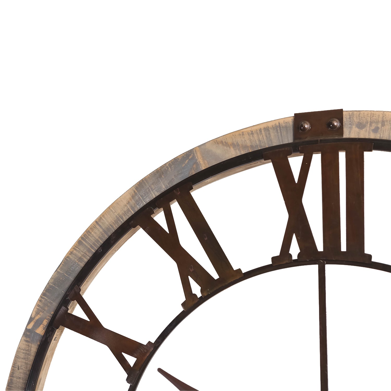 Nikky Home Large Wooden Hanging Clock Farmhouse Style 38.58 Inches Diameter