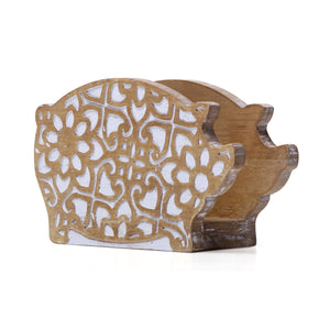 Pig-Shaped Cutout Wooden Decor - Nikky Home