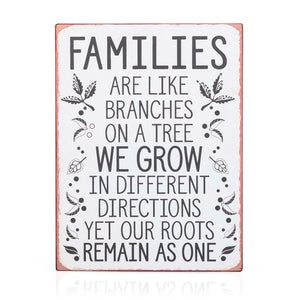 Metal Wall Sign About FAMILIES - Nikky Home