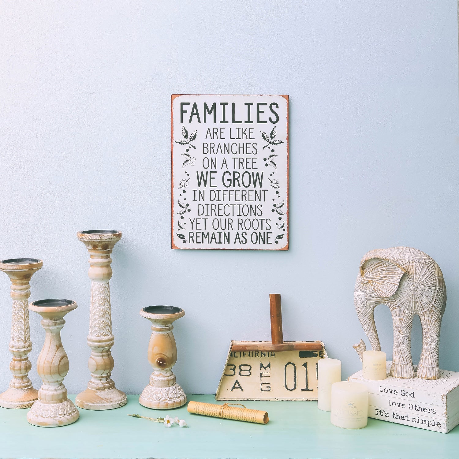 Metal Wall Sign About FAMILIES - Nikky Home