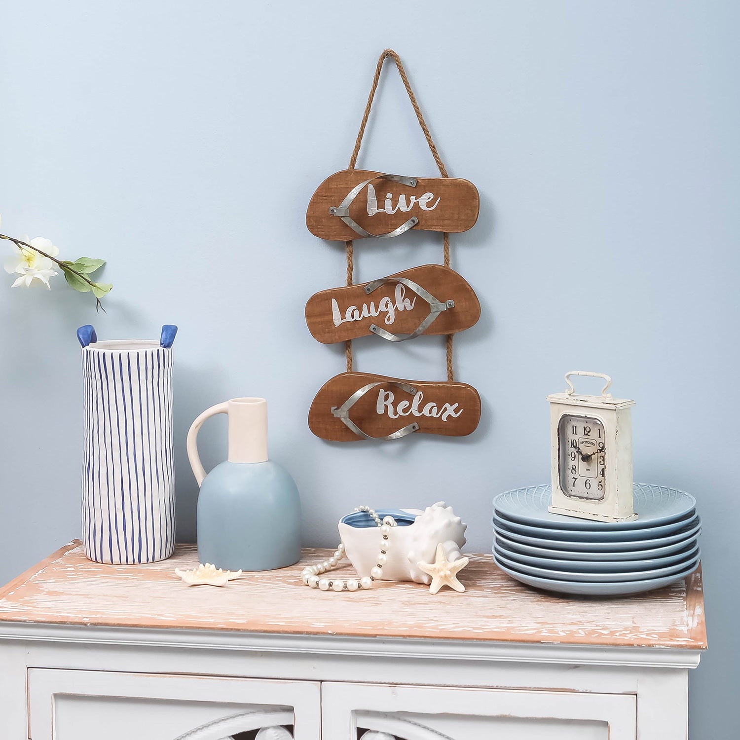 Sandal-Inspired Beach Wall Decor Live Laugh Relax - Nikky Home