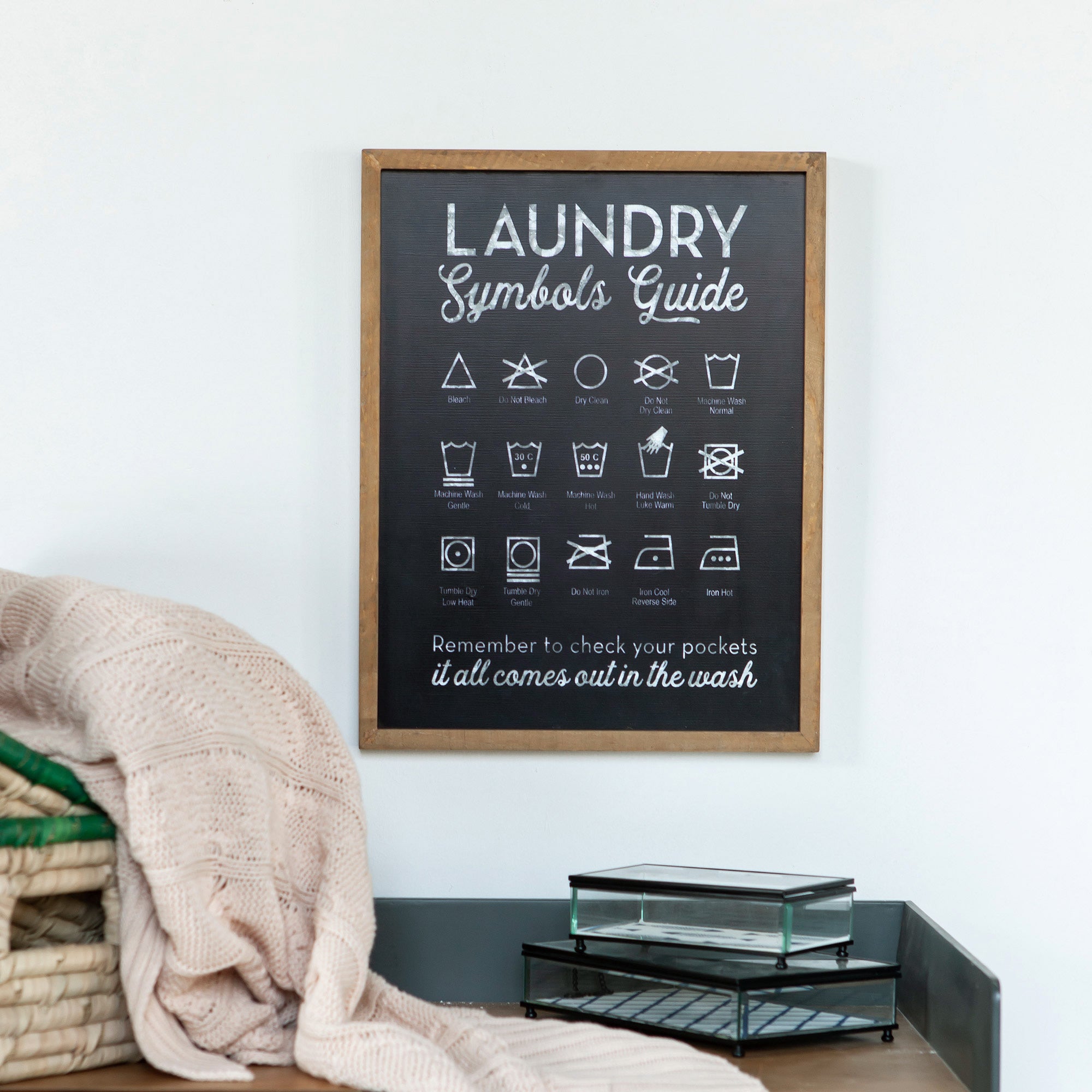 Laundry Symbols Sign - Nikky Home