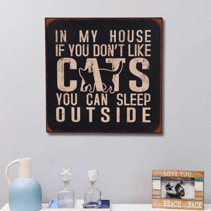 Distressed Cats Wall Sign - Nikky Home