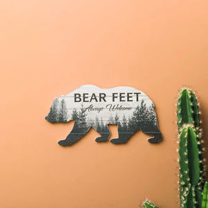 Cute BEAR FEET Always Welcome Wall Art