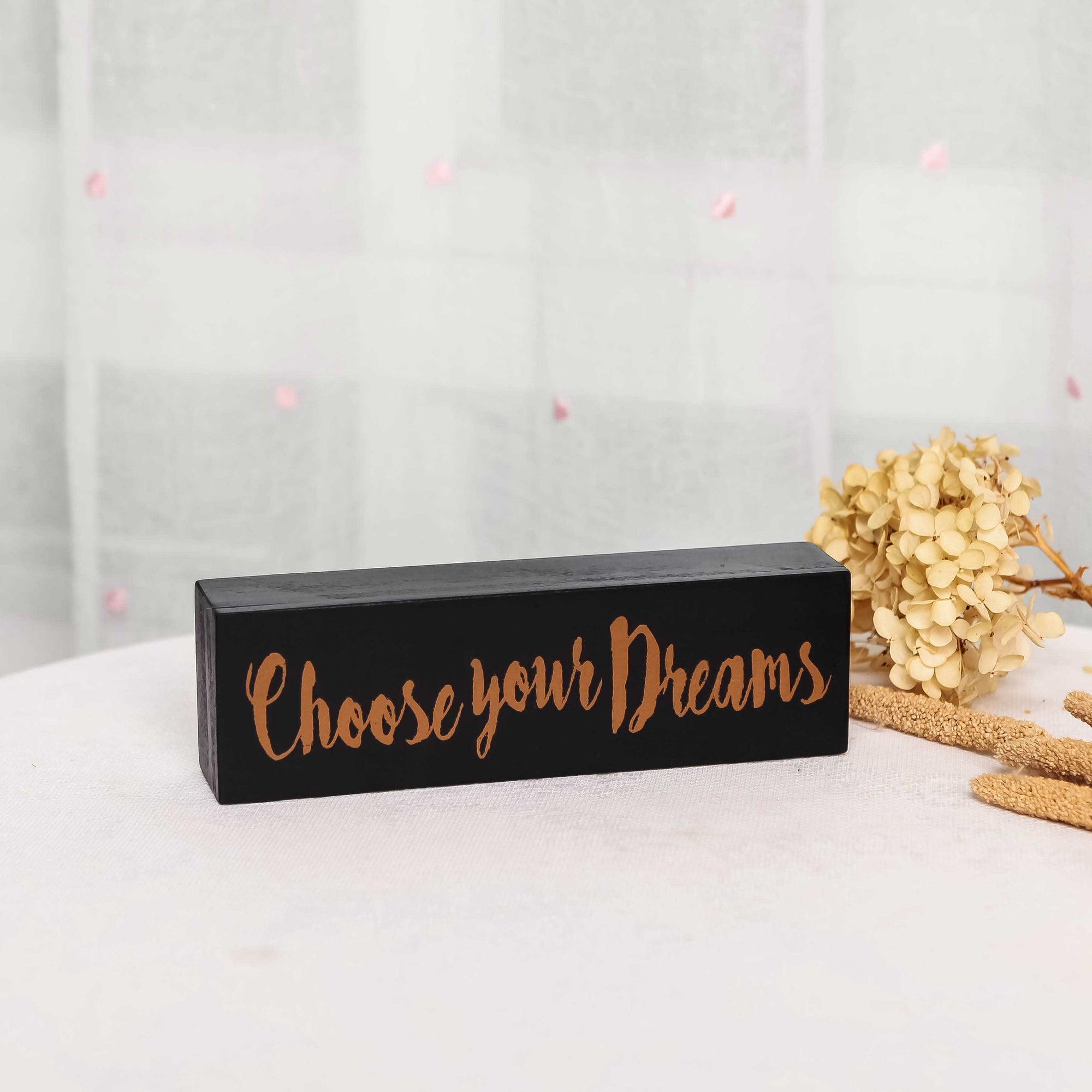 Nikky Home Wooden Box Sign Choose Your Dreams